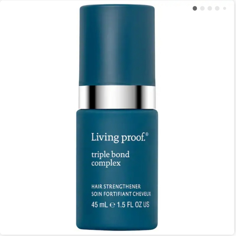 Brand New Living Proof Blue and Silver Skincare Bottle with Pump Dispenser